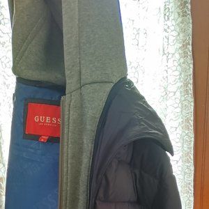 Brand new, 2 in one Guess grey hoodie+ blue puffy jacket